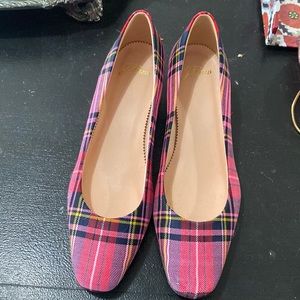 J. Crew Pink plaid shoes